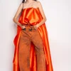 ORANGE DENIM BOYFRIEND TROUSERS