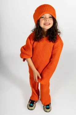 ORANGE MERINO KNIT TROUSERS