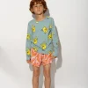 TURQUOISE HANDS PRINT LONG SLEEVE TOP